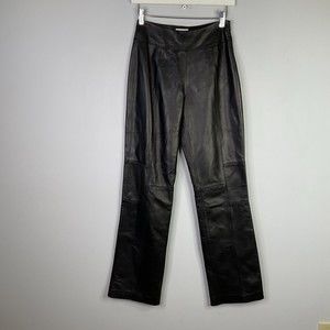Halogen Leather Pants Women Size 4  Soft Black Lined